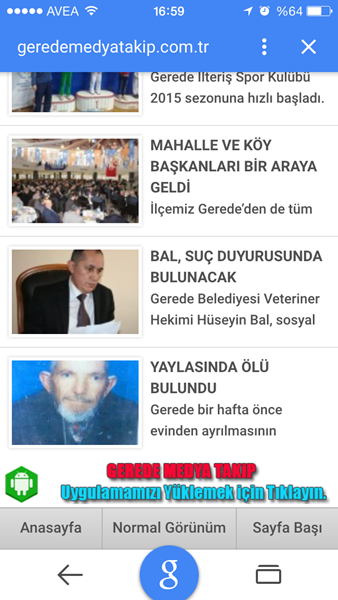 2 Gerede Medyatakip, androidde