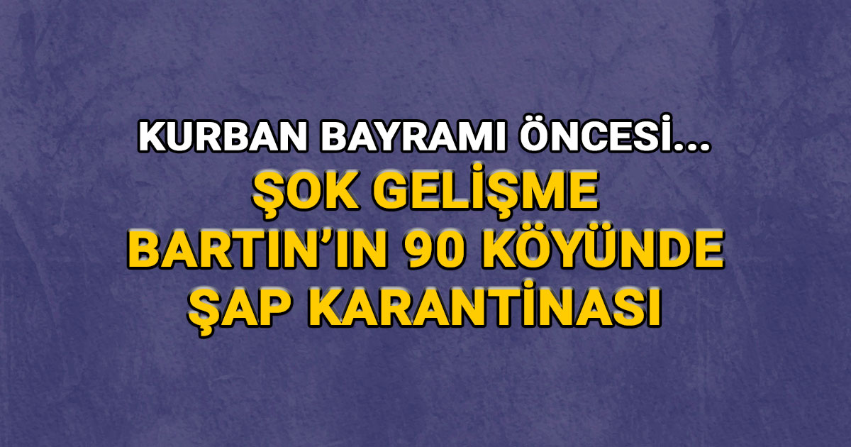 Bartın'da şap karantinası