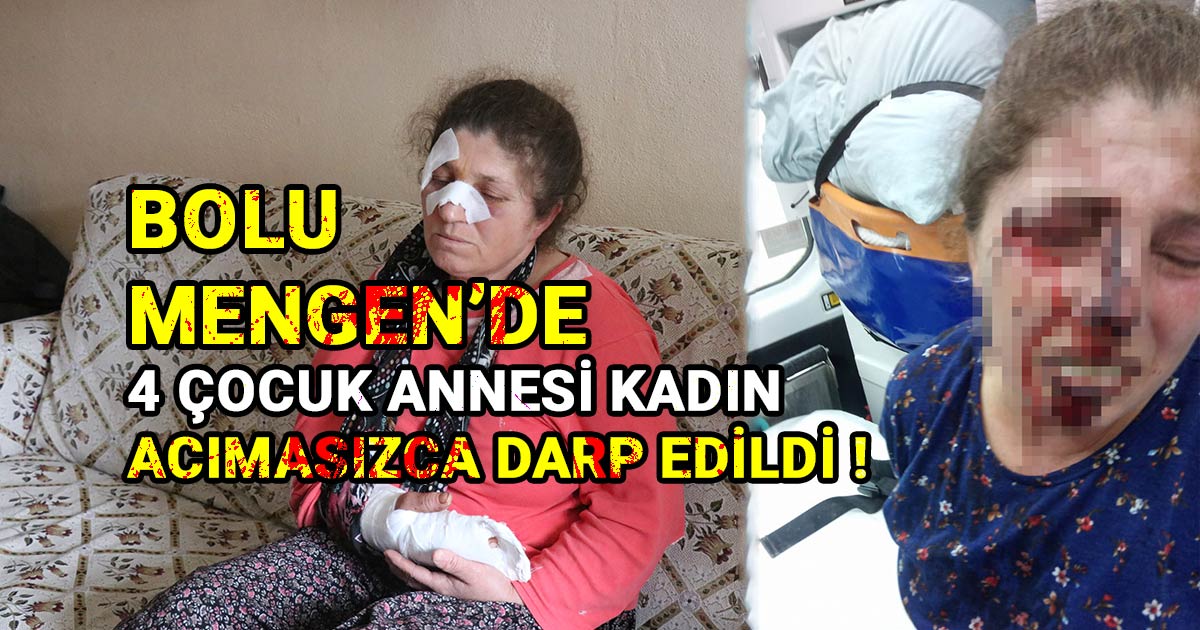 Mengen'de 4 çocuk annesi kadın acımasızca darp edildi!