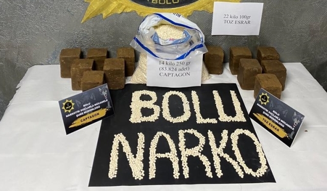 Bolu'da tırın aküsünde 36 kilo 350 gram uyuşturucu ele geçirildi