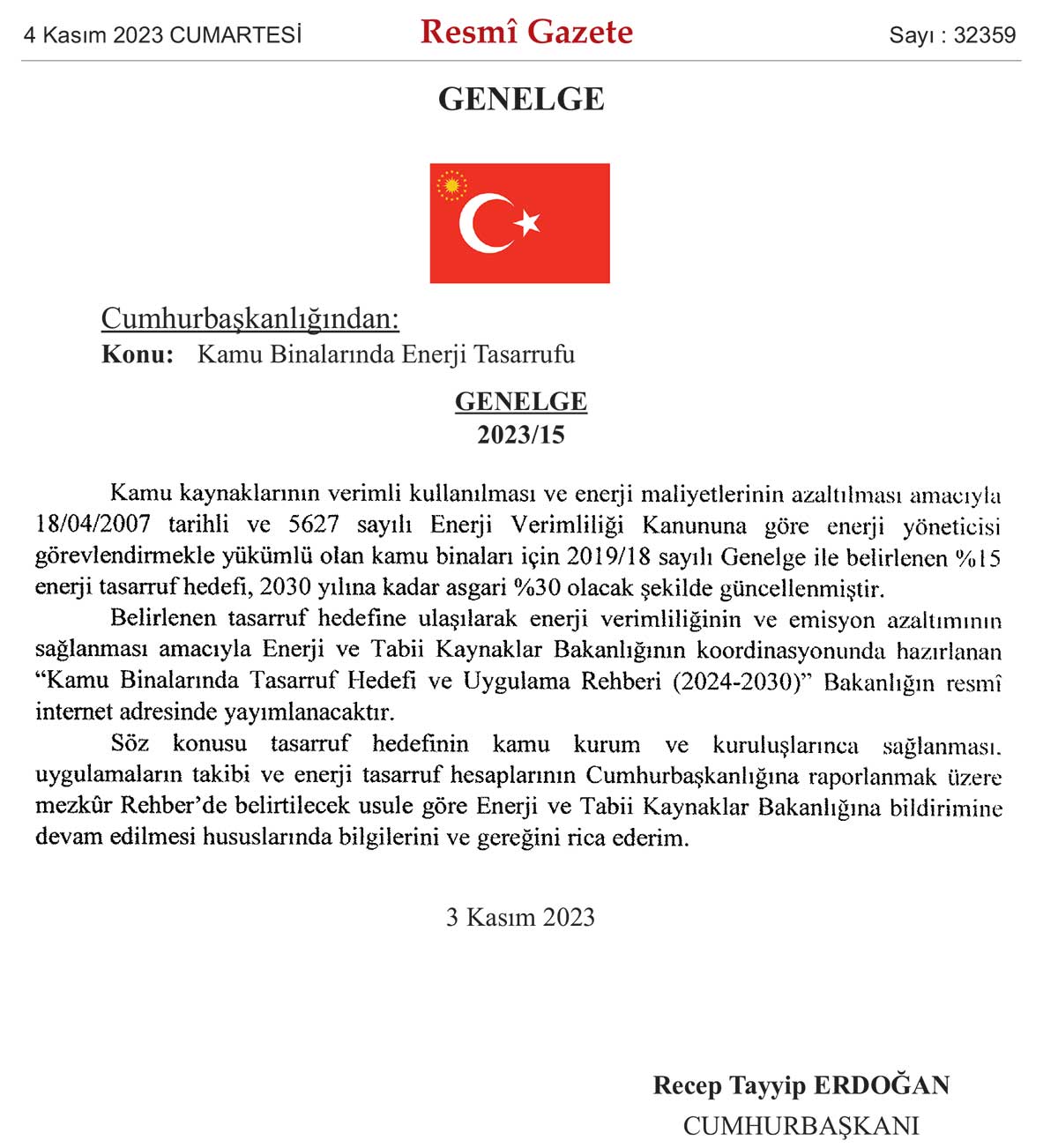 32359 sayili genelge Resmi Gazete