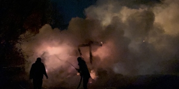 Mengen'de çıkan yangından samanlık kullanılamaz hale geldi