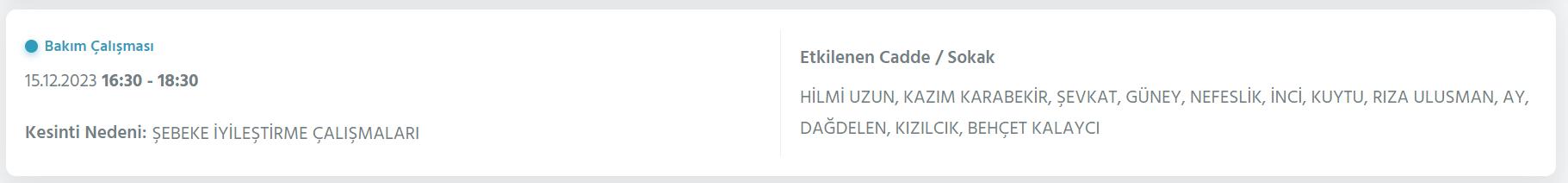 Zonguldak elektrik kesintisi