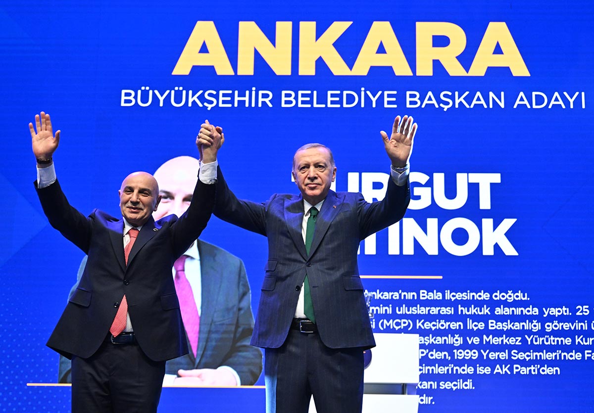 AK Parti Ankara Büyükşehir Belediye Başkan Adayı Turgut Altınok ve Recep Tayyip Erdoğan