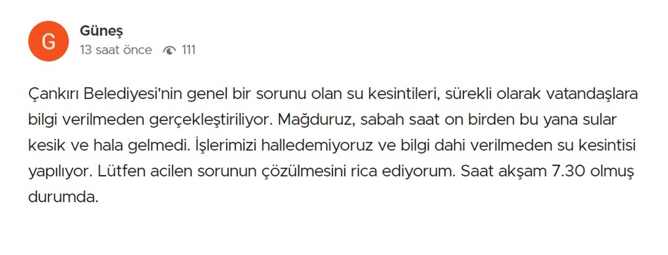 Çankırı'da Vatandaşlar Su Kesintisine Çözüm Bekliyor