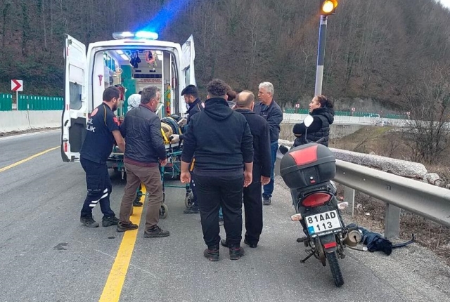 Bolu'da bariyere çarpan motosikletin sürücüsü yaralandı