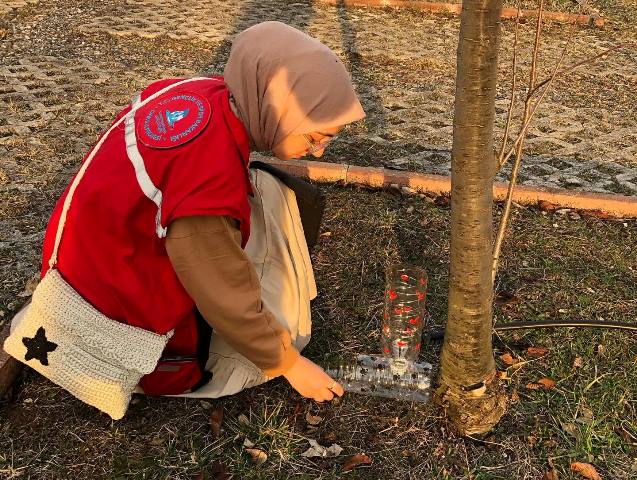 Bolu'da üniversite öğrencileri atık malzemelerden yemlik ve mama kabı yaptı