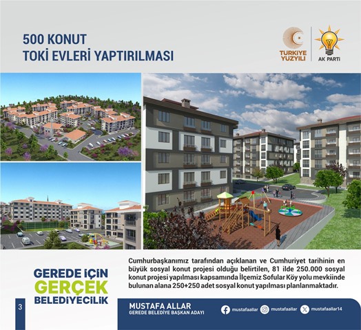 500 Konutluk Toki Evleri