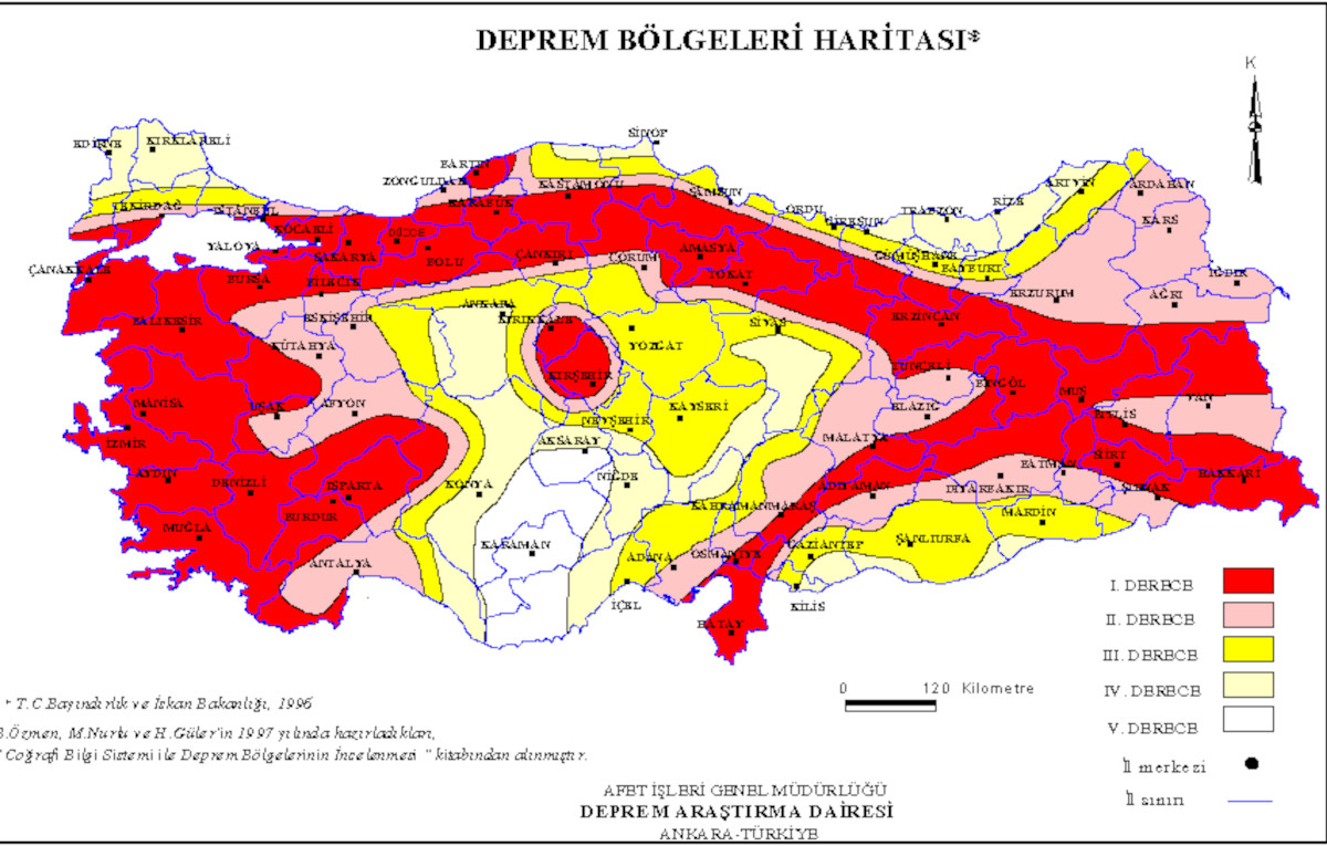 Deprem Bölgeleri Haritası