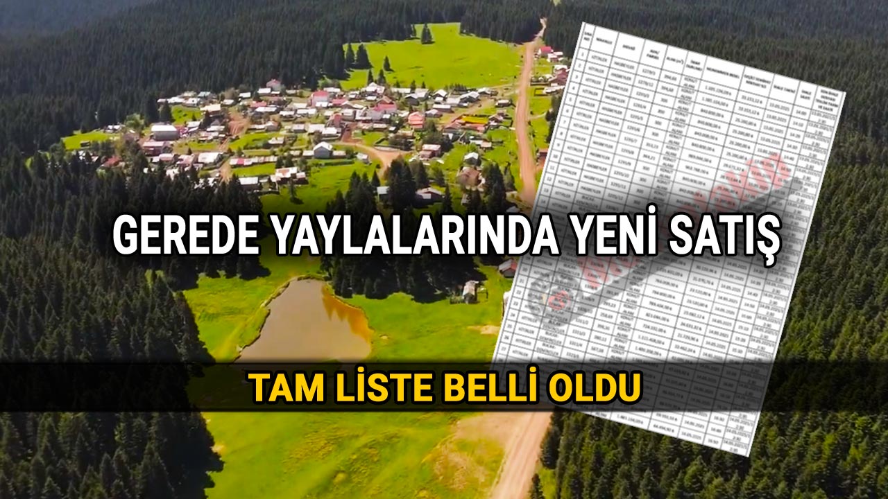 Gerede'de 30 Yayla Arsası Satılıyor, Liste Belli Oldu