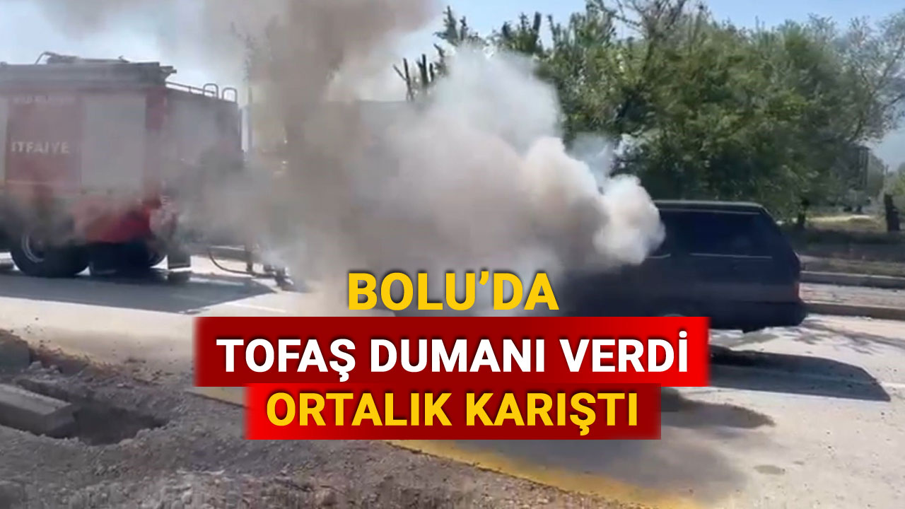 Bolu'da otomobil yangını 02