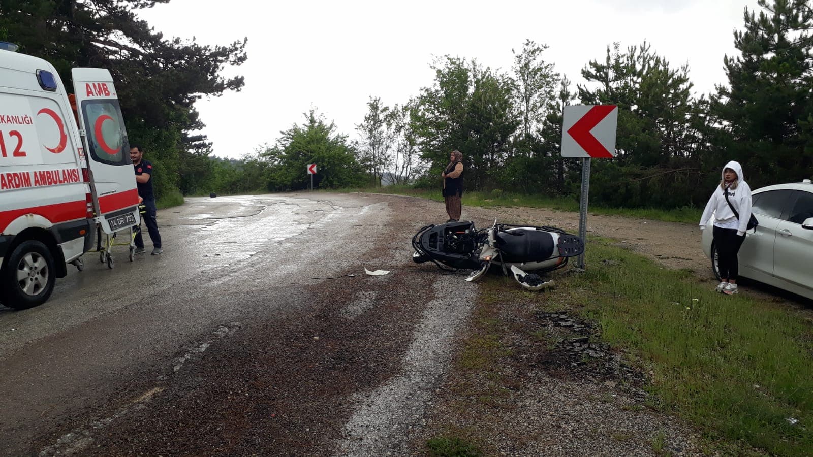 Bolu'daki Feci Kazada Motosiklet Sürücüsü Öldü