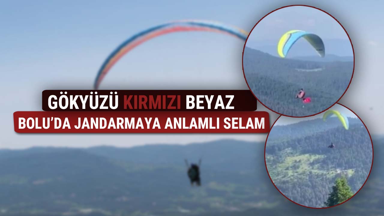 Gökyüzü kırmızı beyaz jandarma için paraşüt