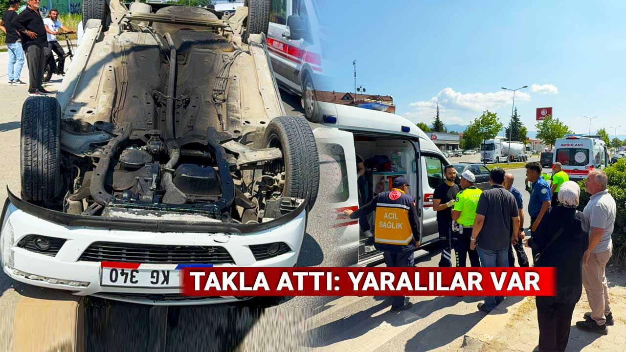 Yayaya Yol Veren Arabaya Çarparak Takla Attı, Yaralılar Var