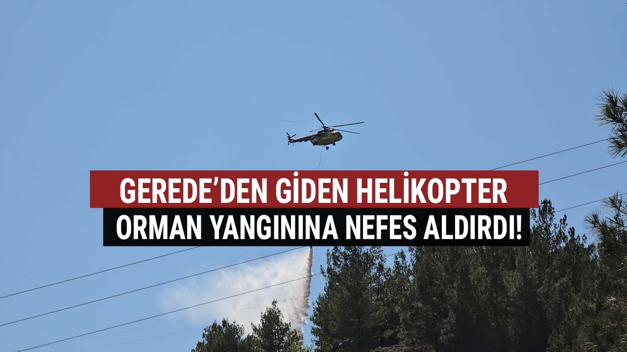 gerede'den giden helikopter yangına nefes aldırdı