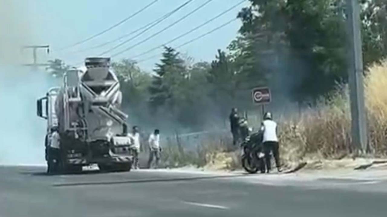 Bolu Gerede Yolunda Yangın Beton Mikseri Müdahale Etti