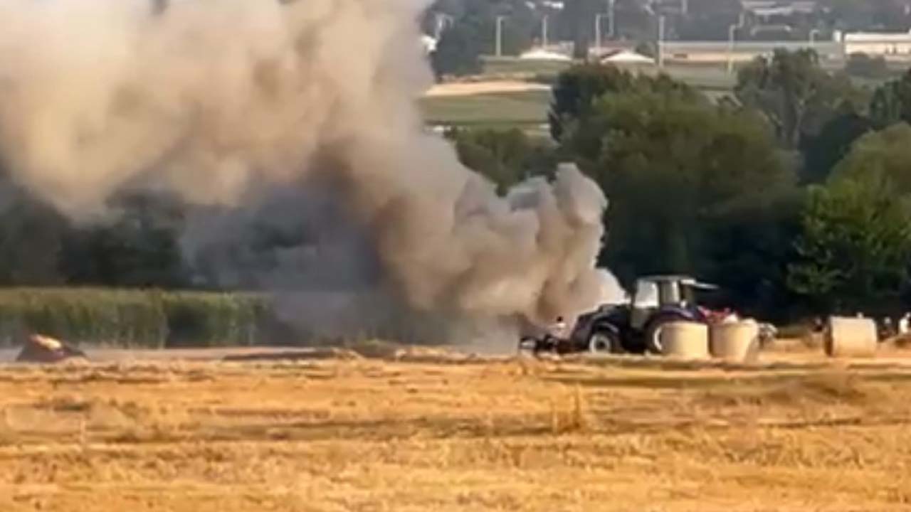 Bolu'da Balya Makinesi Yandı, Anızlar Alev Aldı