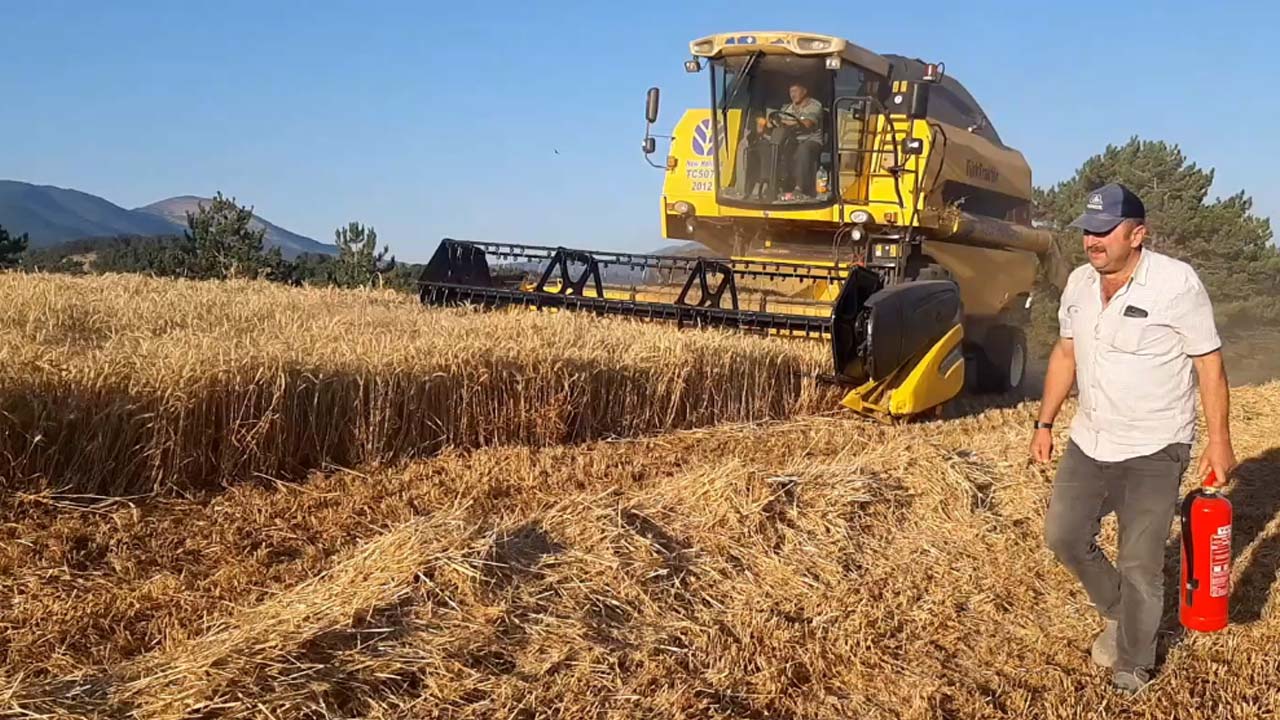 Bolu'da Hasat Alarmı Yangın Tüpleriyle Nöbet