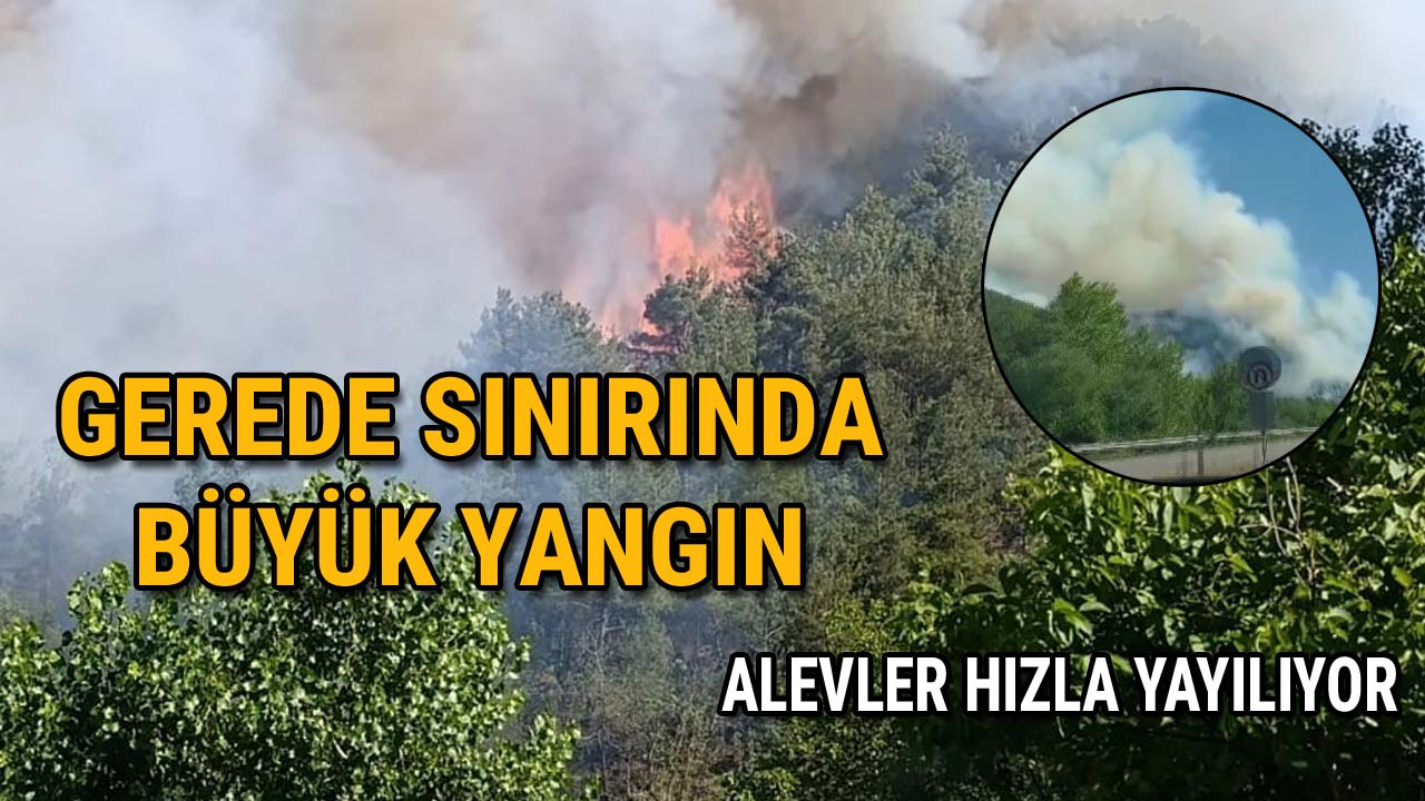 Gerede Sınırında Büyük Yangın Alevler Hızla Yayılıyor