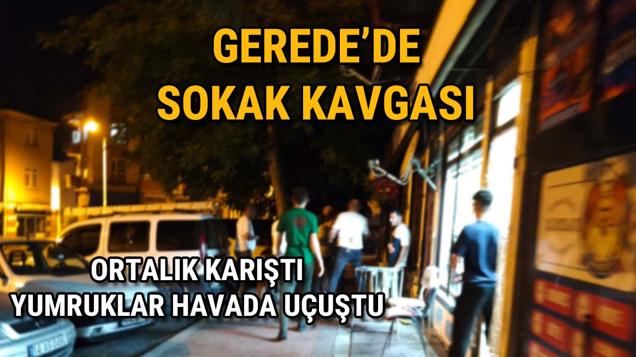Gerede'de Sokak Kavgası Ortalık Karıştı, Yumruklar Havada Uçuştu