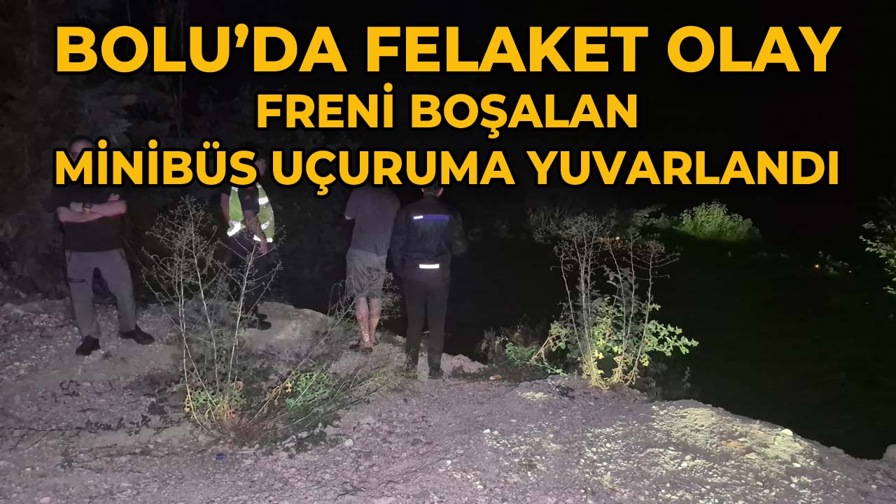 Bolu'da Freni Boşalan Minibüs Uçuruma Yuvarlandı 1 Yaralı