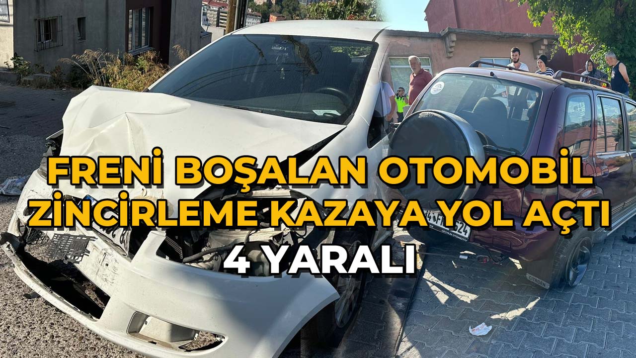 Freni Boşalan Otomobil Zincirleme Kazaya Yol Açtı