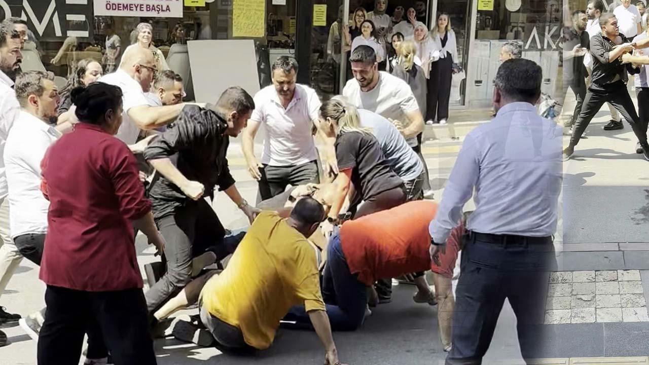 İtfaiye Caddesi Boks Ringine Döndü Tekme ve Yumruklar Havada Uçu2ştu