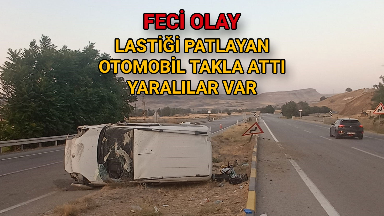 Lastiği Patlayan Otomobil Takla Attı Yaralılar Var