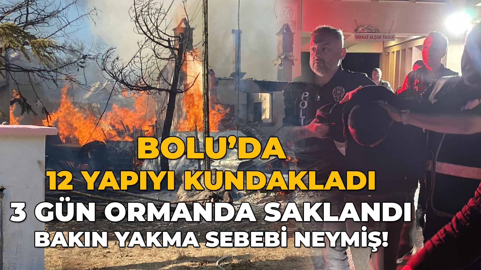 Bolu’da 12 Yapıyı Kundakladı, 3 Gün Ormanda Saklandı!