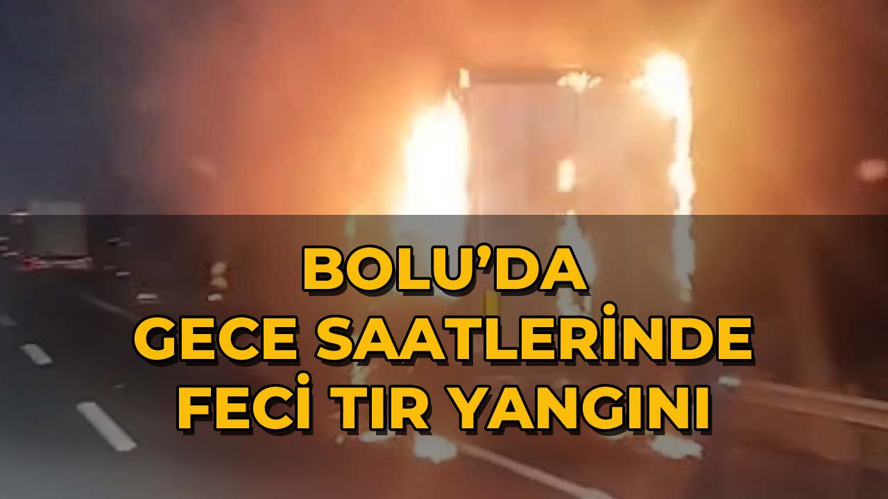 Bolu'da Gece Saatlerinde Feci Tır Yangını!