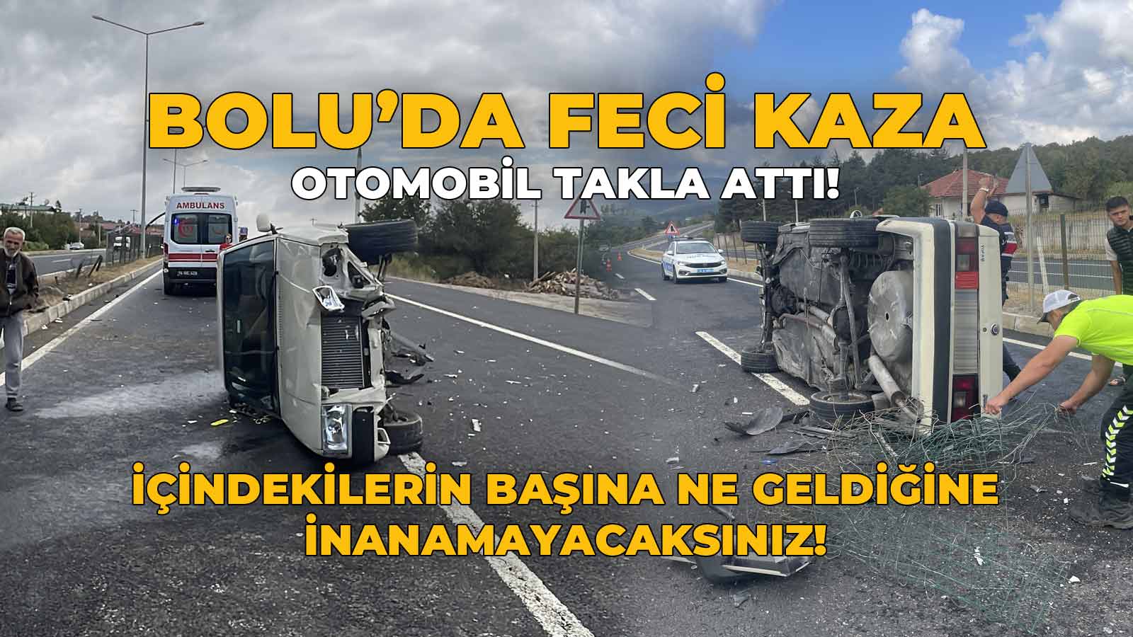 Bolu’da Otomobil Takla Attı!