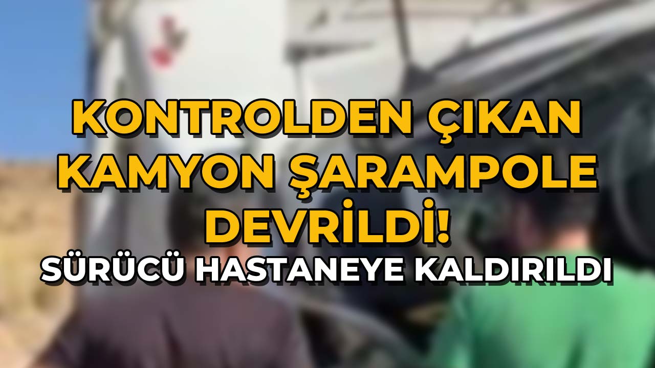 Kamyon Şarampole Devrildi Sürücü Yaralandı