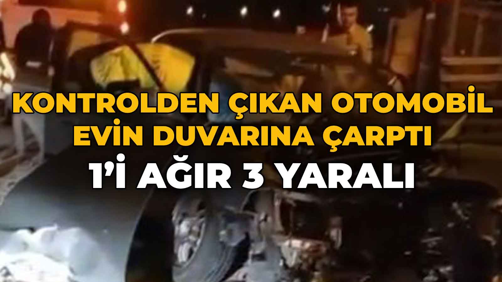 Kontrolden Çıkan Otomobil Evin Duvarına Çarptı34