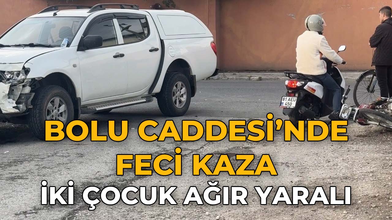Bolu Caddesi'nde Feci Kaza İki Çocuk Ağır Yaralı