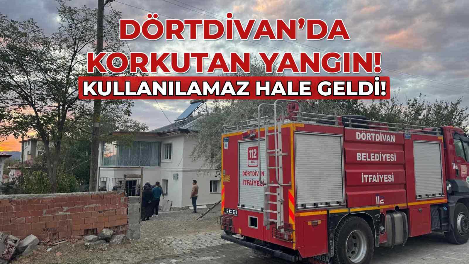 Dörtdivan’da İki Katlı Evde Korkutan Yangın