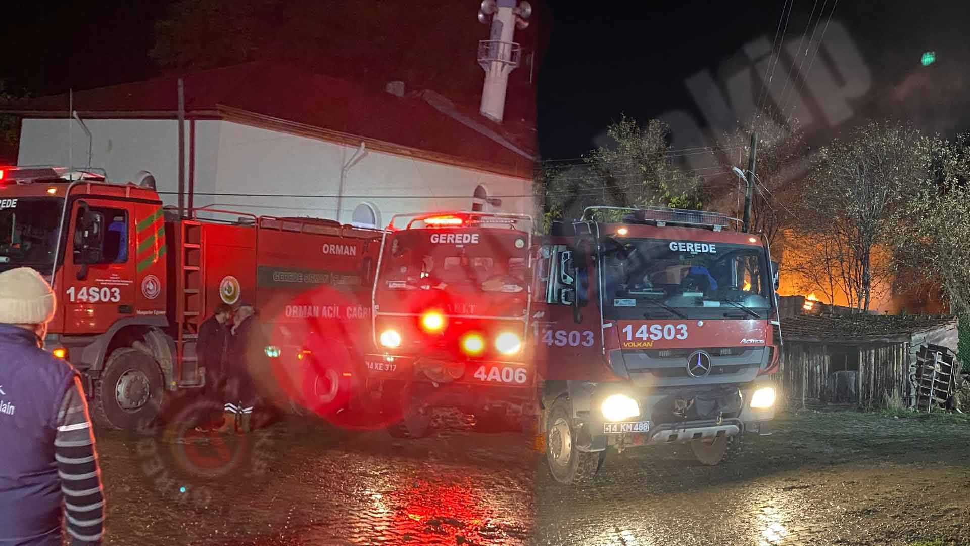 Gerede'de Büyük1 Yangın 3 Ev Kül Oldu