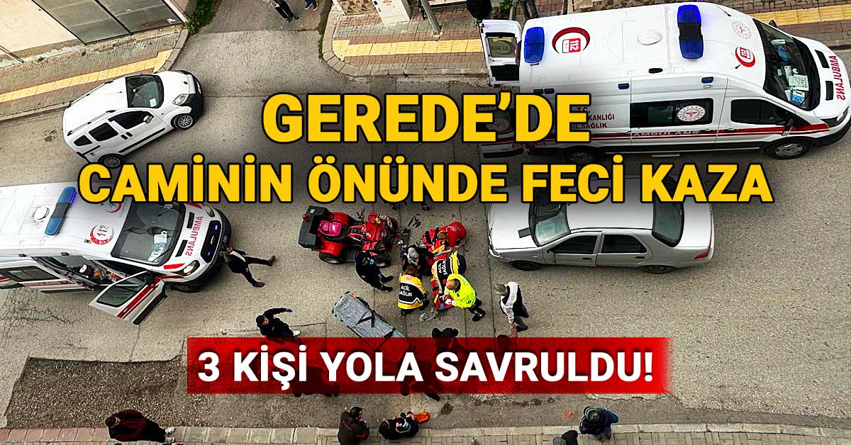 Gerede'de Caminin Önünde Trafik Kazası
