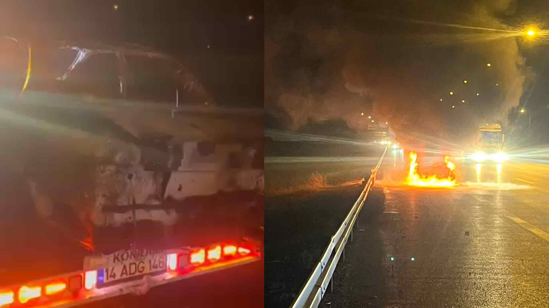 Gerede’de Korkunç Araç 2Yangını
