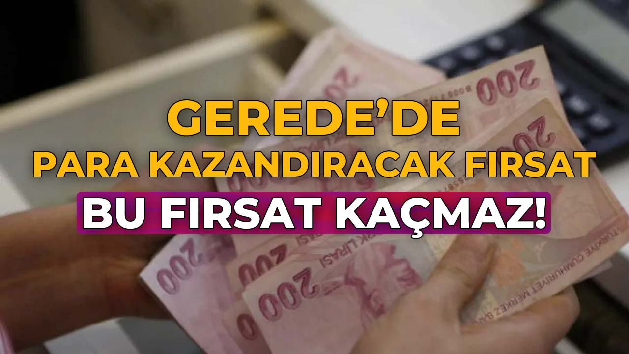Gerede'de Para Kazandıracak Fırsat! Bu Fırsat Kaçmaz