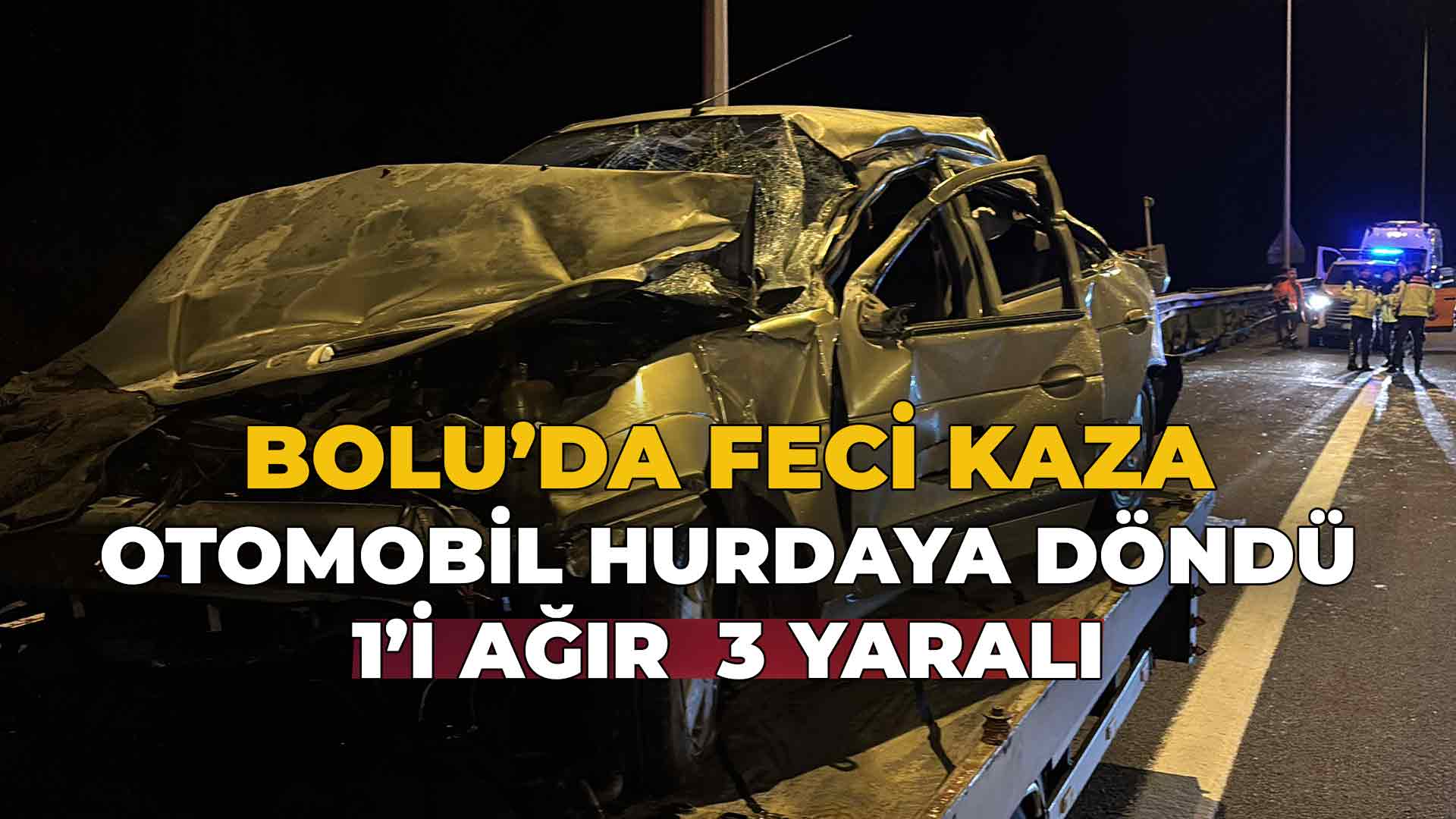 LOtomobil Hurdaya Döndü, 1’i Ağır 3 Yaralı