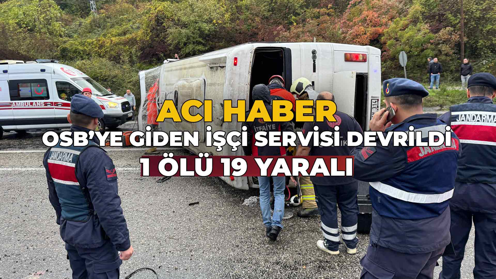 OSB’ye Giden İşçi Servisi Devrildi