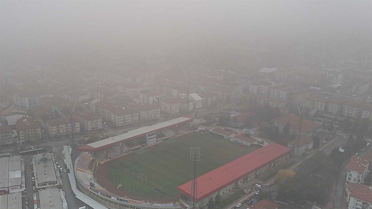 Bolu’da Şehri Kaplayan Sis Havadan Görüntülendi
