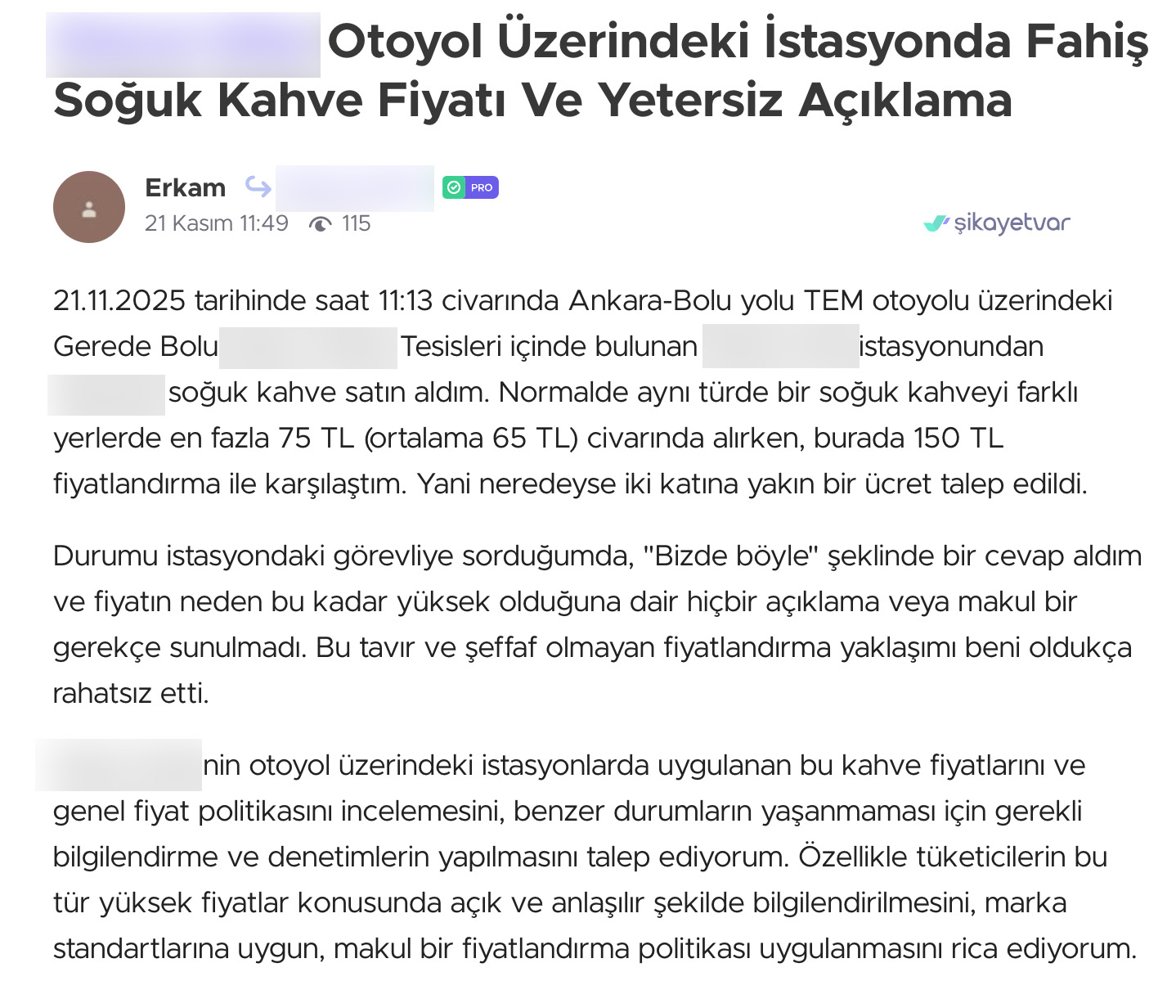 Gerede Soğuk Kahve Skandal