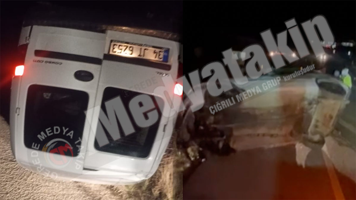 Gerede’de Lastiği Patlayan Araç Takla Attı3