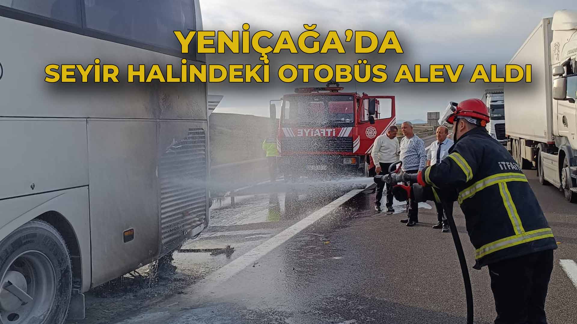 Yeniçağa’da Seyir Halindeki Otobüs Alev Aldı