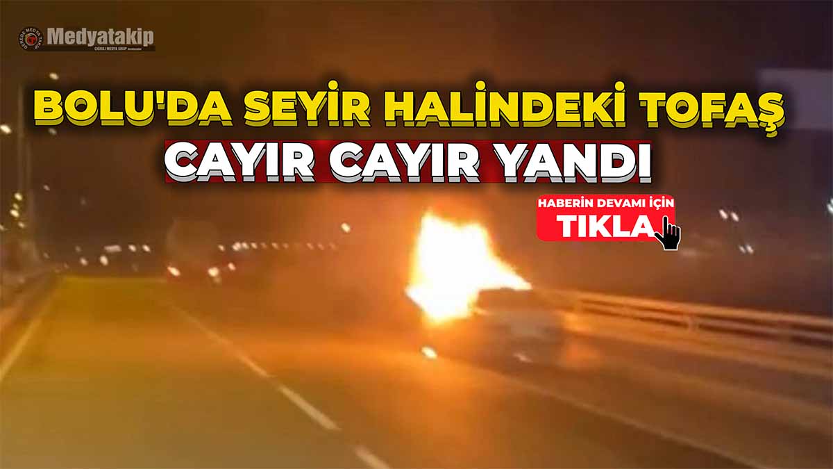 Bolu'da Seyir Halindeki Tofaş Cayır Cayır Yandı