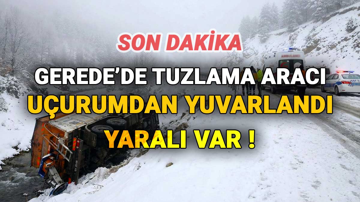 Gerede'de Tuzlama Aracı Uçurumdan Yuvarlandı, Yaralı Var