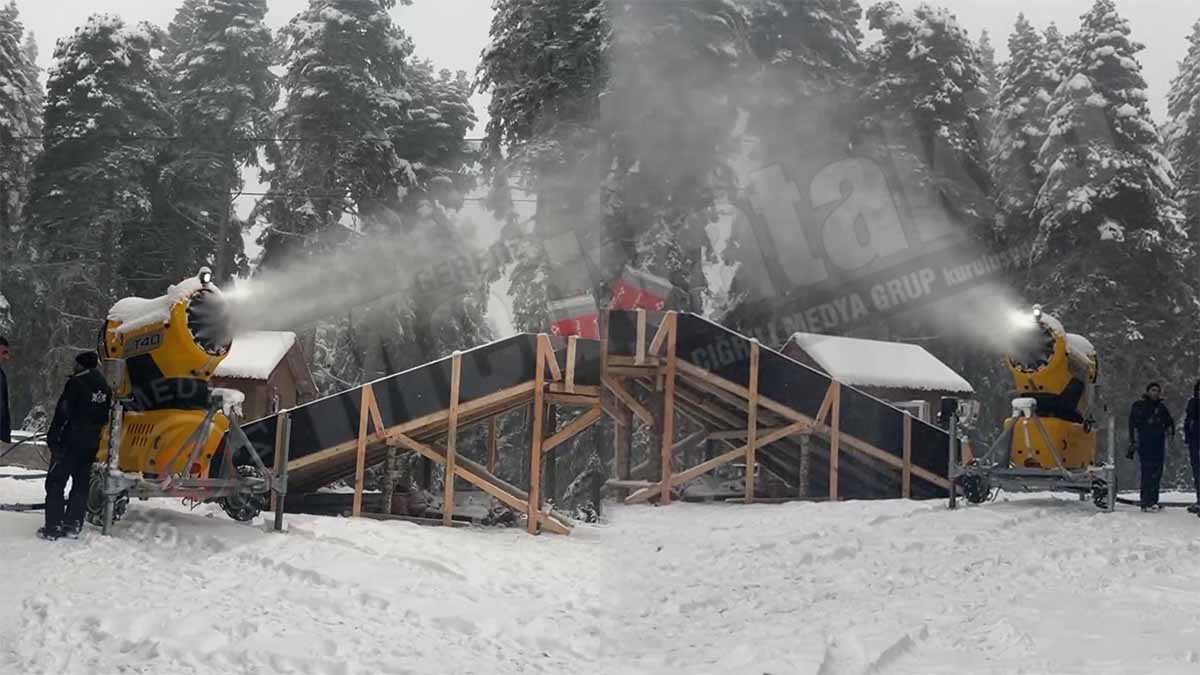 Gerede'ye Yapay Kar Yağıyor!2