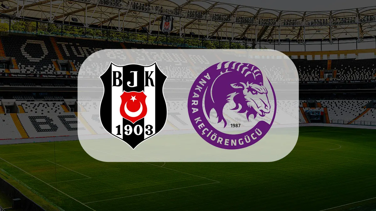 Beşiktaş ve Ankara Keçiörengücü Logoları ile arka planda Tüpraş Stadyumu