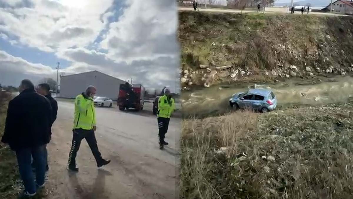 Bolu’da Otomobil Dereye Uçtu2